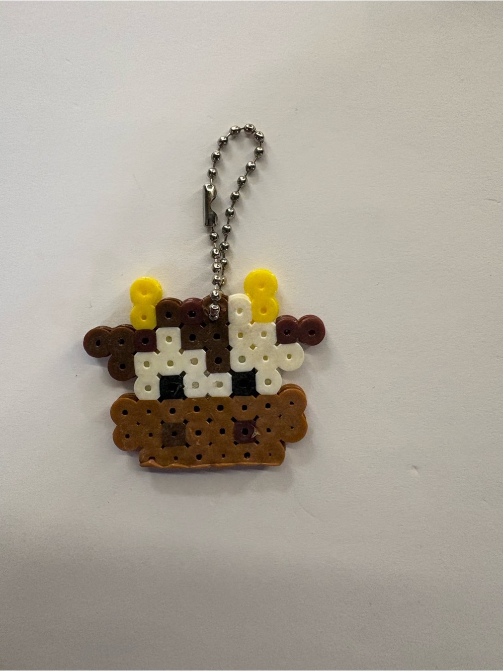 & Other Stories Brown, White & Yellow Cow Bead Keychain